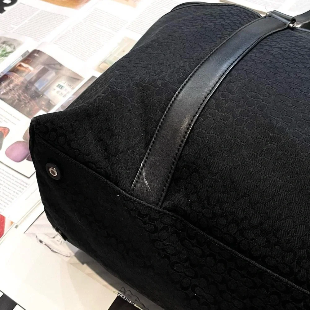 COACH Signature 2008 large black monogram canvas & leather tote bag